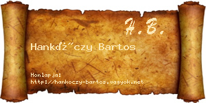 Hankóczy Bartos névjegykártya